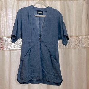 Reformation Azura Linen Blend Mini Dress